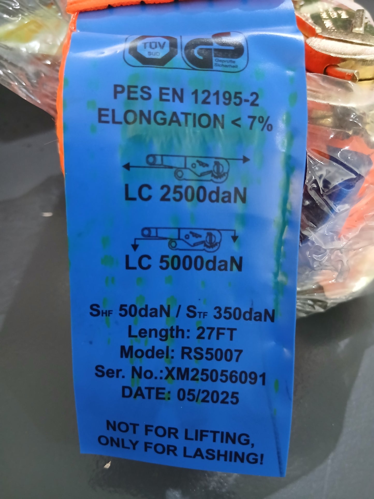 Heavy-Duty 2.5-ton Ratchet Strap