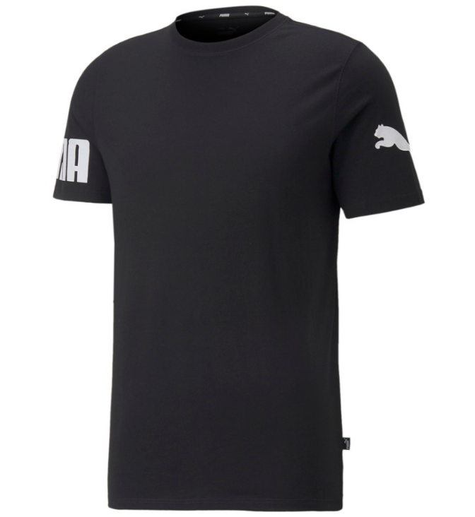 PUMA POWER SHORT SLEEVE CAT TEE BLACK