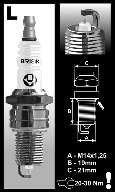 BRISK RACING SILVER SPARK PLUG - LR15YS