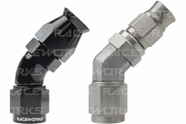 Raceworks Hose End - 45 Degree