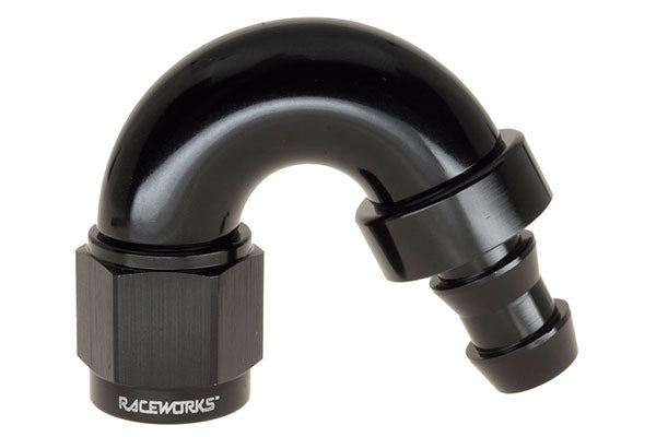 Raceworks Push Lock Hose Fitting - 150 Degree