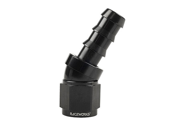 Raceworks Push Lock Hose Fitting - 30 Degree
