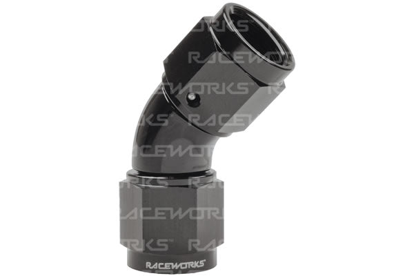 Raceworks Female To Female AN Swivel - 45 Degree