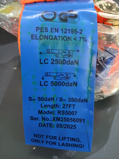 Heavy-Duty 2.5-ton Ratchet Strap