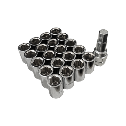 WHEEL NUT SET (STEEL) 20 pcs - 12x1.5mm - INTERNAL HEX TYPE - 35mm Long