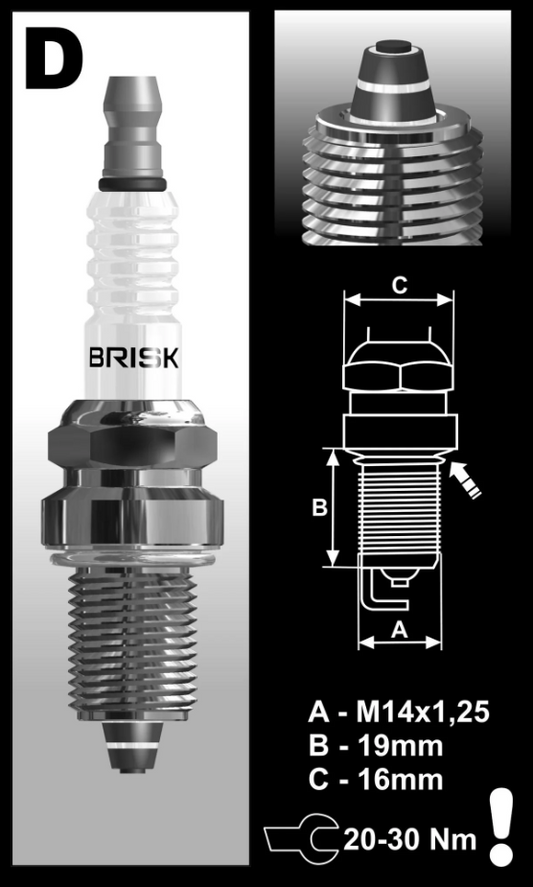 BRISK RACING PREMIUM SPARK PLUG - DR15ZC