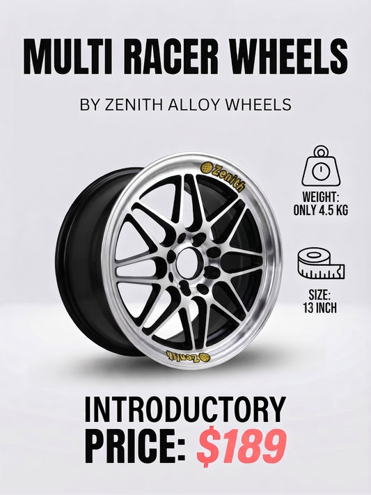 13x5.5 ALLOY RIM - 'MULTI RACER' - by Zenith Alloy Wheels
