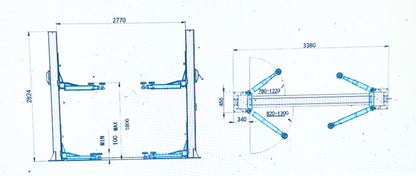 ZENITH 2PCF40FP 4.0 TON FLOOR PLATE CAR HOIST