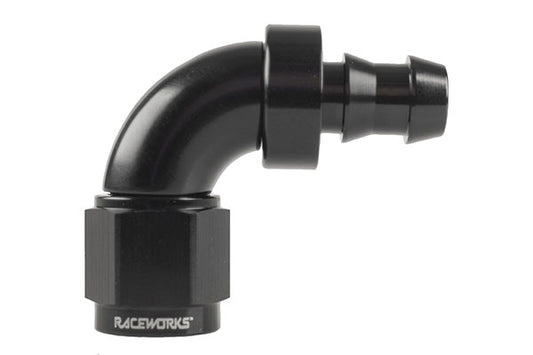Raceworks Push Lock Hose Fitting - 90 Degree