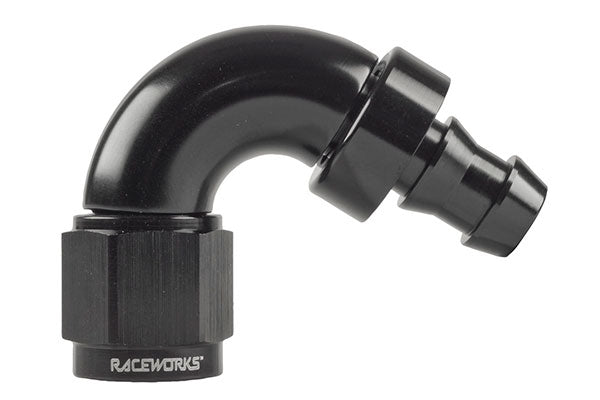 Raceworks Push Lock Hose Fitting - 120 Degree