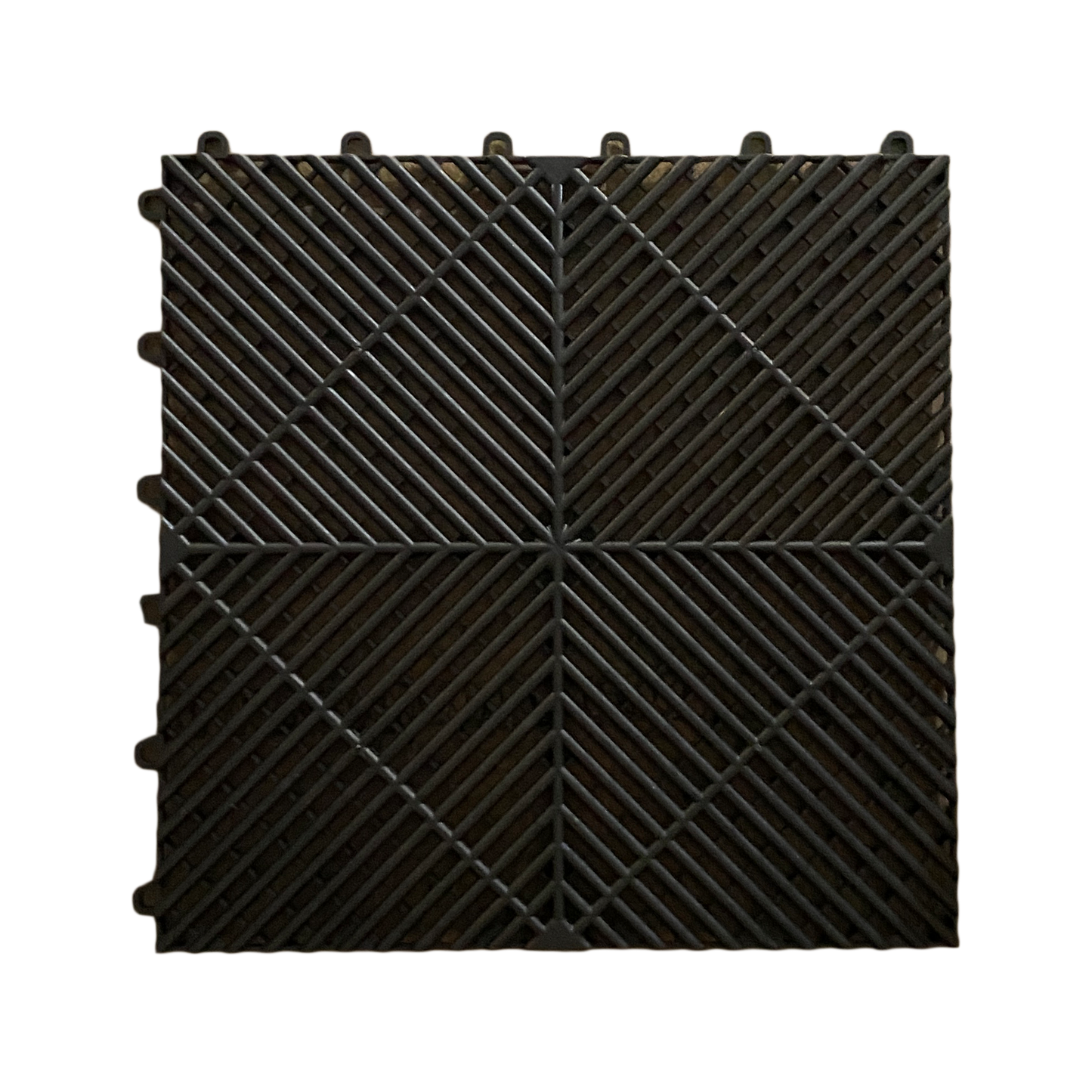 Black PLASTIC (PVC)  FLOOR TILES - HIGHEST QUALITY - 400mm x 400mm x 18mm