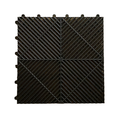 Black PLASTIC (PVC)  FLOOR TILES - HIGHEST QUALITY - 400mm x 400mm x 18mm
