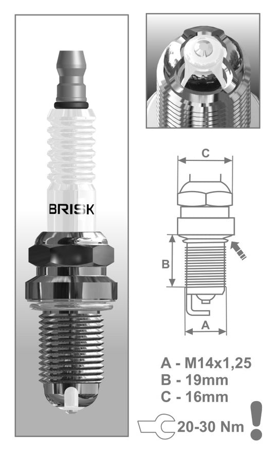 BRISK RACING PREMIUM SPARK PLUG - DOR14LGS
