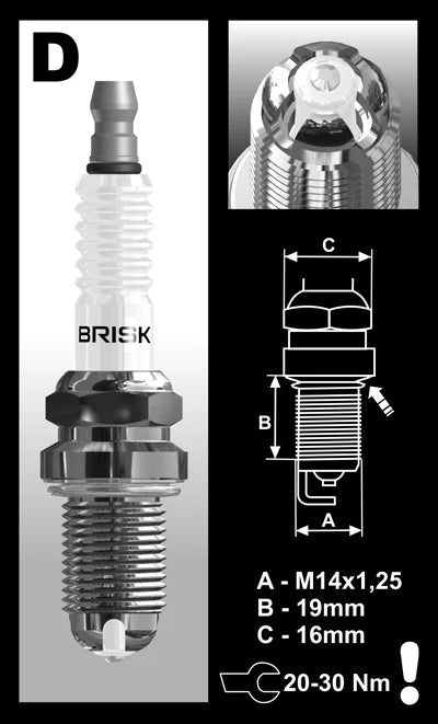 BRISK RACING PREMIUM SPARK PLUG - LOR17LGS