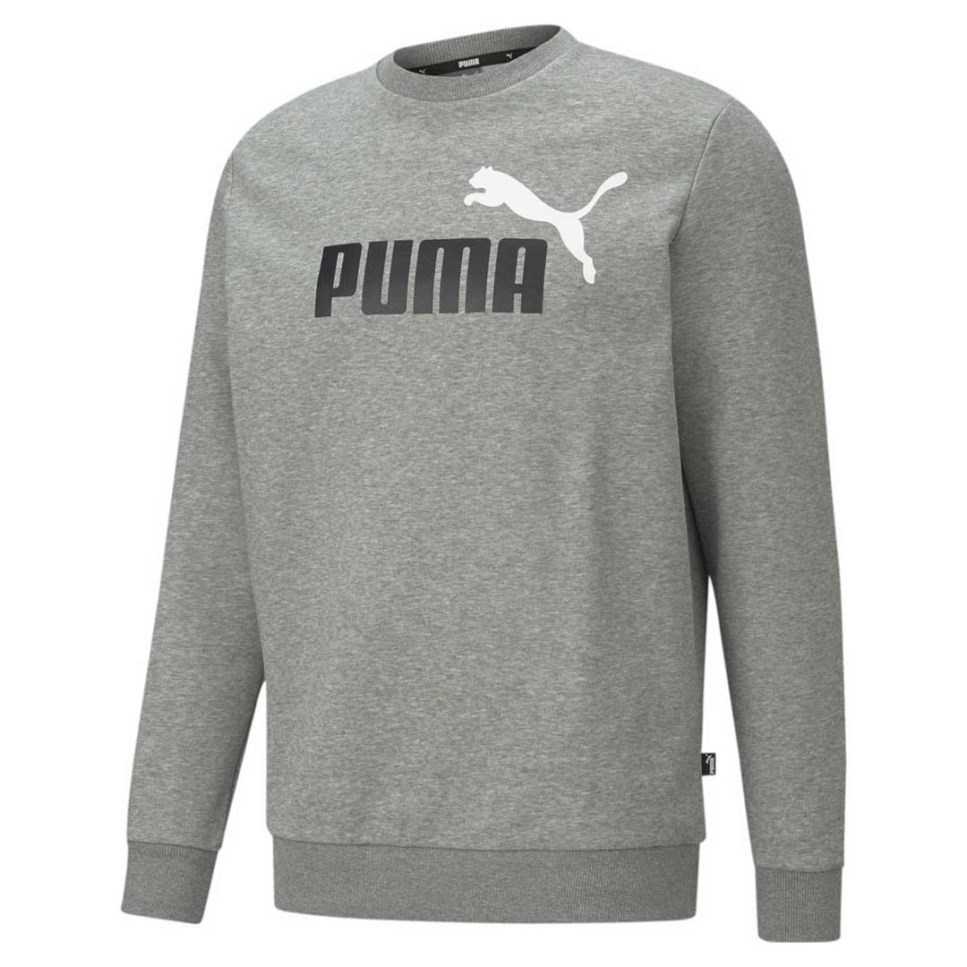 PUMA ESSENTIALS+ 2 COLOUR BIG LOGO SWEATER GREY