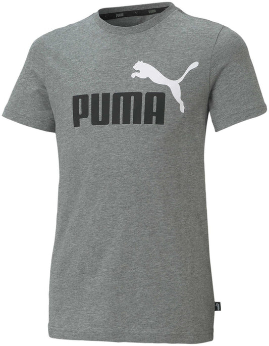 PUMA ESSENTIALS+ 2 COLOUR LOGO GREY TEE